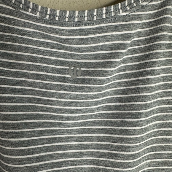 Lululemon Love Crew III Modern Stripe Heathered Medium Grey White - Picture 3 of 4